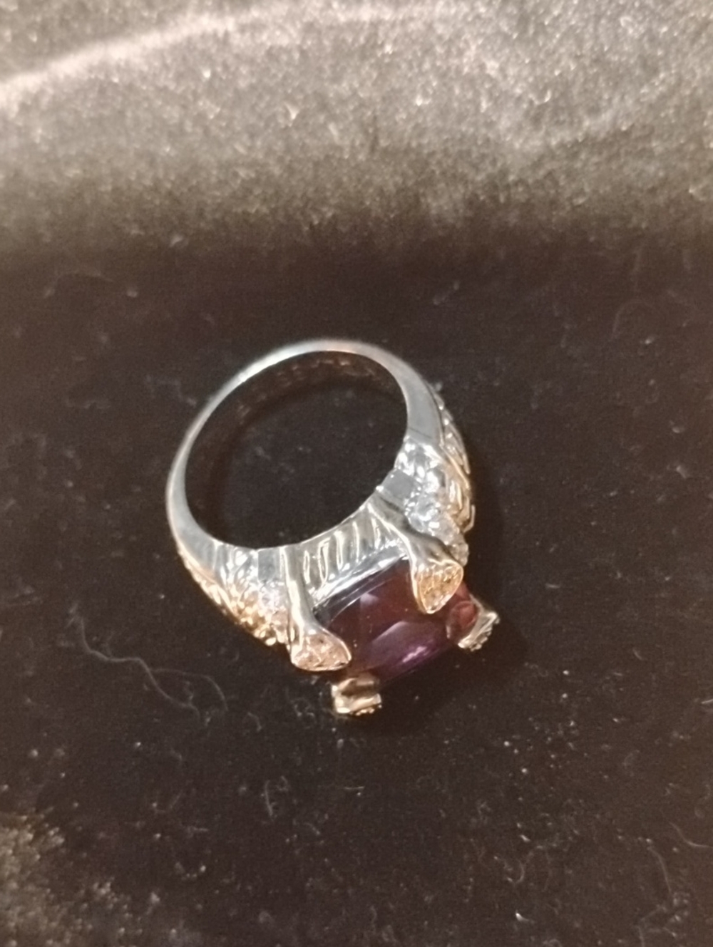 Elegant Purple Gemstone Cocktail Ring - Women Jewelry